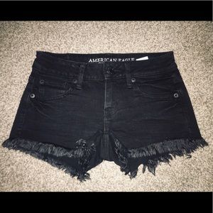 Black jean shorts